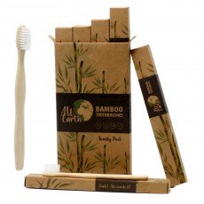 Bamboo Toothbrush - White - Family Pack of 4 - Med Soft